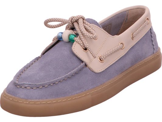 Poelman Damen Slipper  in blau-bunt-kombiniert