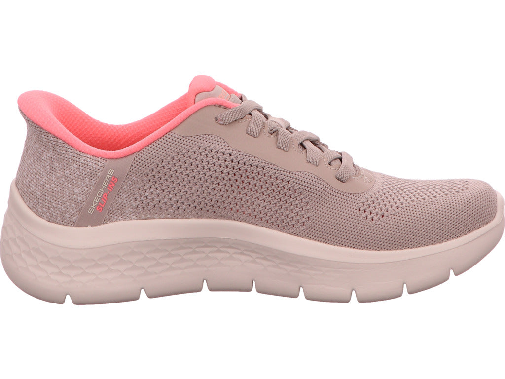 Skechers damesslippers Go Walk Flex Safiya in beige-multicolor combinatie