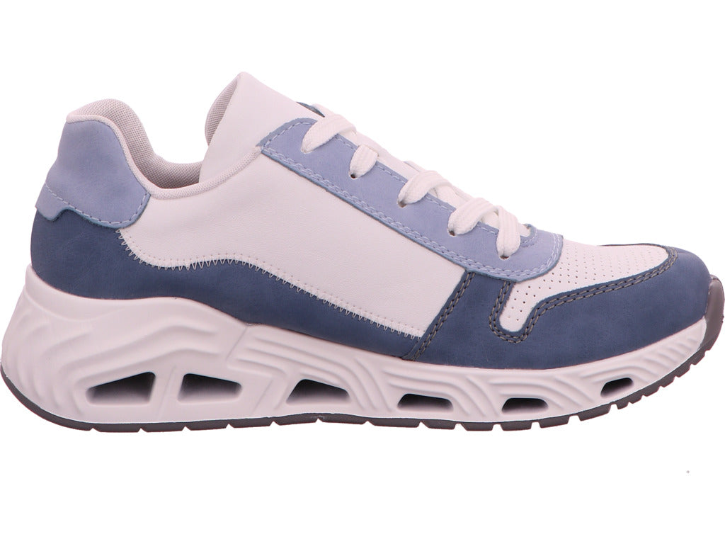 Rieker damessneakers in een blauw-multicolor combinatie