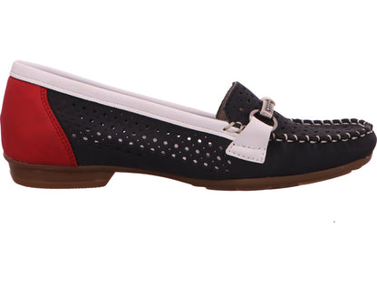 Rieker Damen Slipper  in blau-bunt-kombiniert