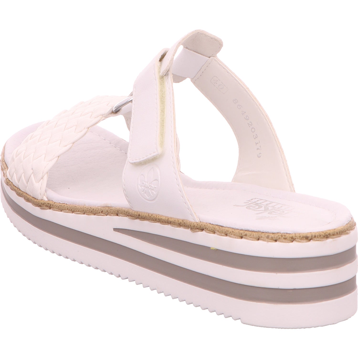 Rieker Pantolette Keil Damen Freizeit Weiß Synthetik   Bild3