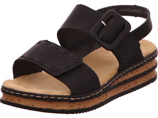 Rieker Damen Sandalette  in schwarz