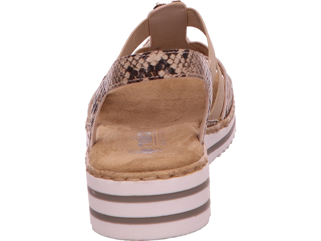 Rieker Damen Sandalette  in beige-bunt-kombiniert