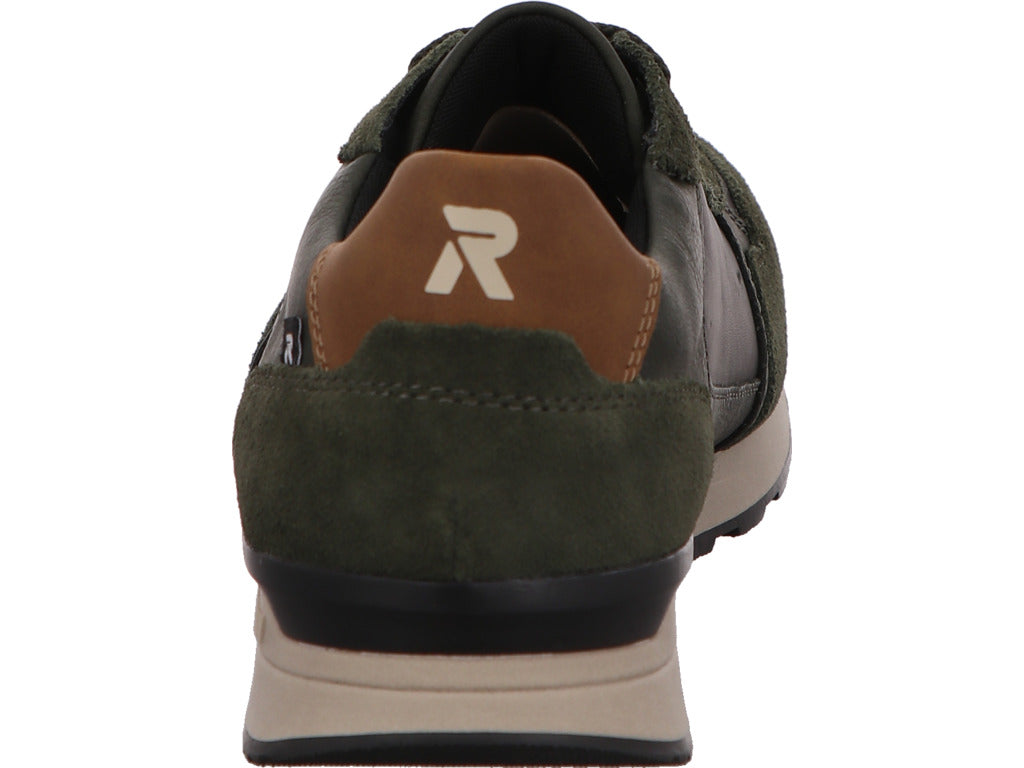 Rieker herensneakers in een groen-multicolor combinatie