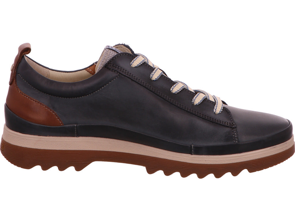 Pikolinos damesschoen met veters, model Vigo, in een blauw-multicolor combinatie.