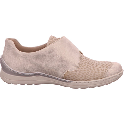 Rieker Slipper Freizeit Klettverschluss Damen Beige Synthetik-Textil-kombiniert   Bild5