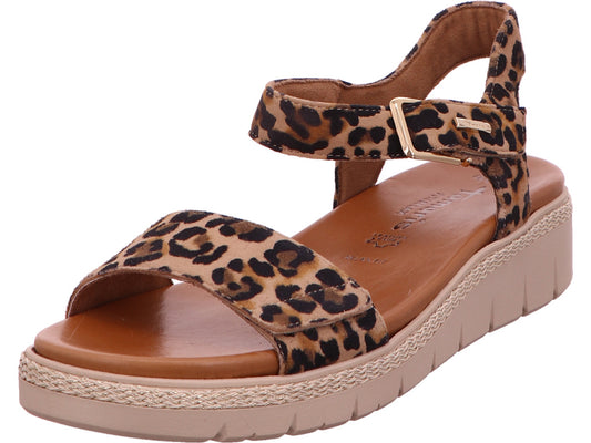 Tamaris Damen Sandalette  in beige-bunt-kombiniert