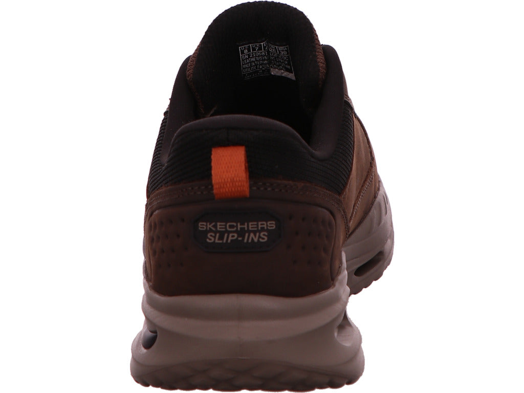 Skechers Delson 3.0 herensneakers in donkerbruin