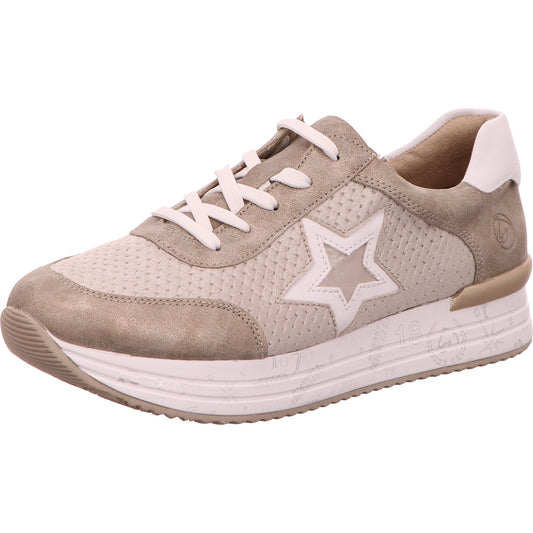 Remonte Sneaker Schnürschuh Sportlich Damen Beige Leder-Synthetik-kombiniert   Bild1