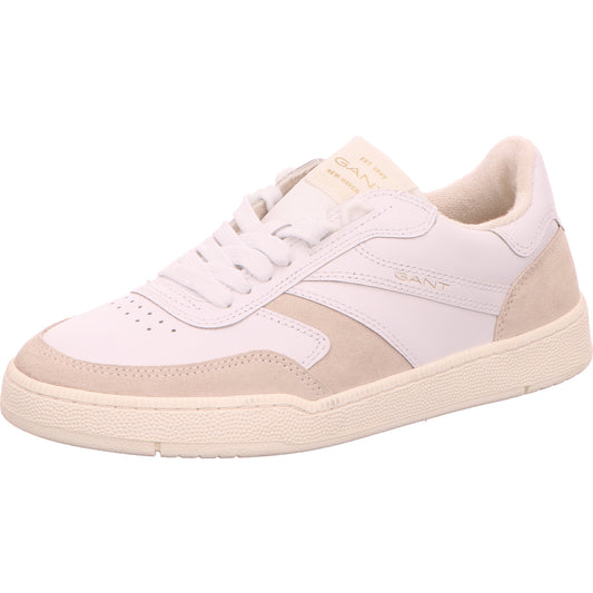 Gant Sneaker Halbschuh Schnürschuh Damen Weiß Beige Leder / Rauhleder - kombiniert   Bild1