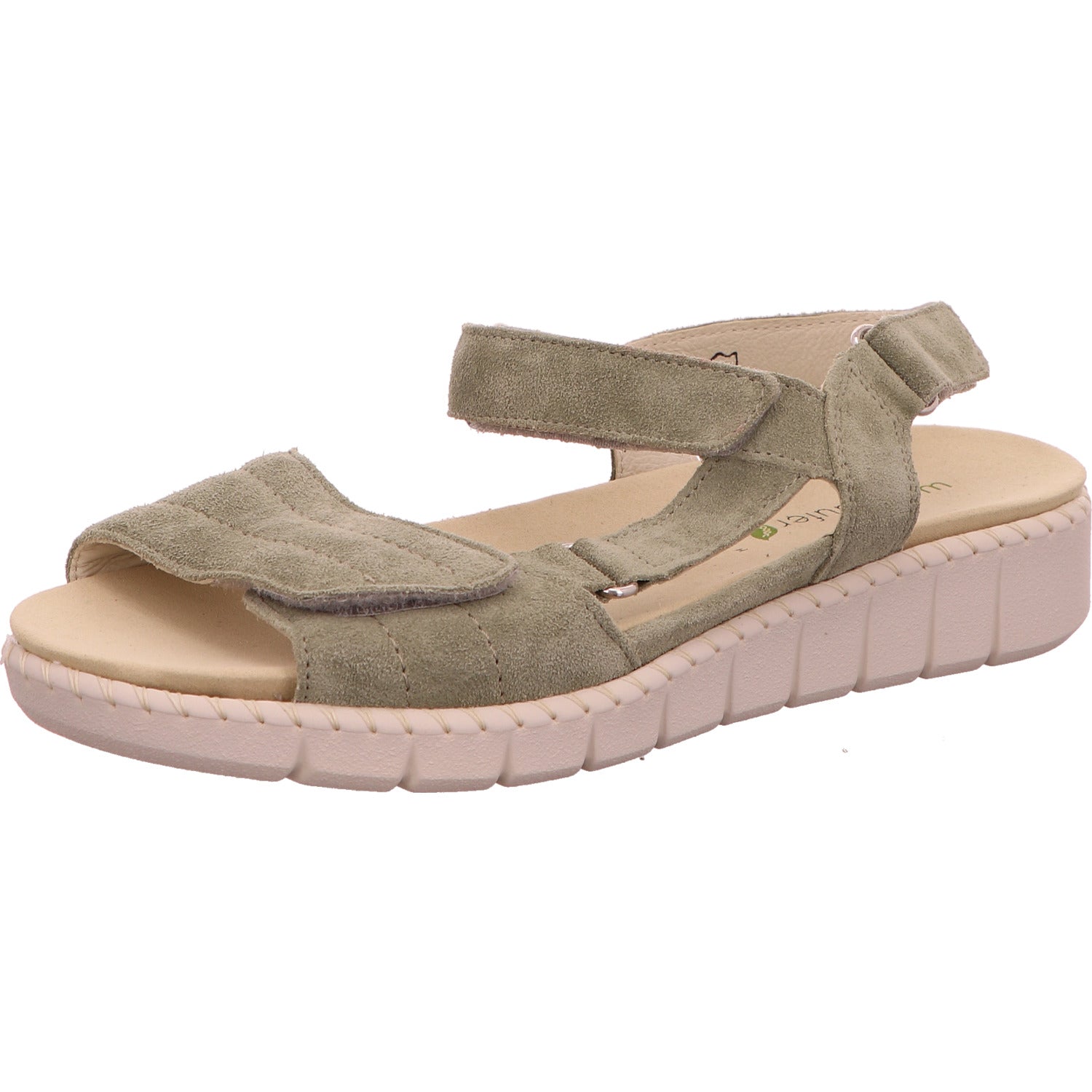 Waldläufer Sandale Sandalette Bequemschuh Grün Damen Rauhleder   Bild1