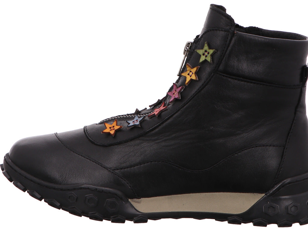 Gemini Damen Stiefel Anilina in schwarz-bunt-kombiniert