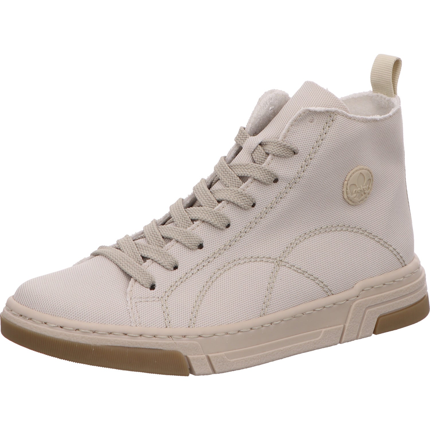 Rieker Stiefelette High-Top Sneaker Damen Weiß Stoff/Leinen   Bild1