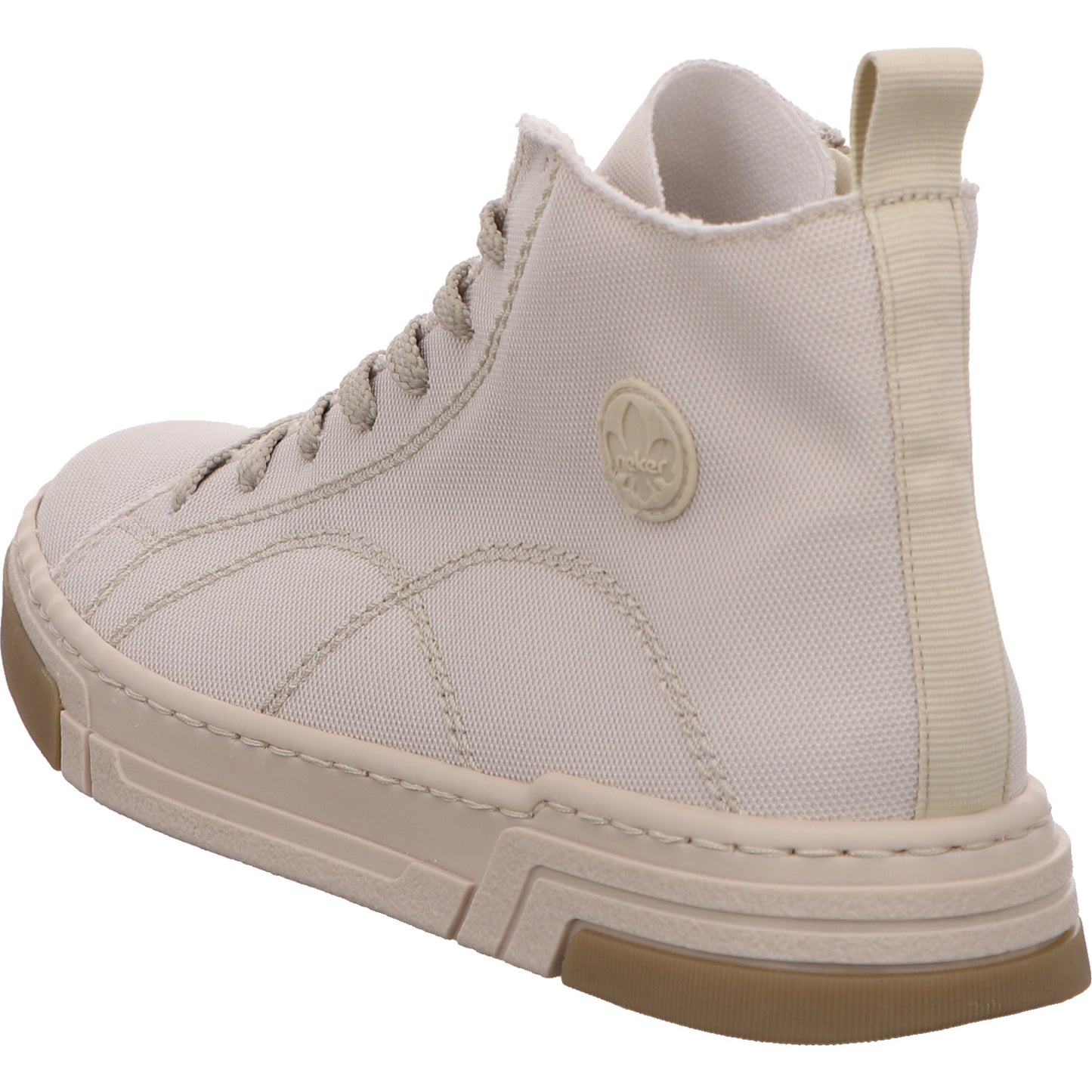 Rieker Stiefelette High-Top Sneaker Damen Weiß Stoff/Leinen   Bild3