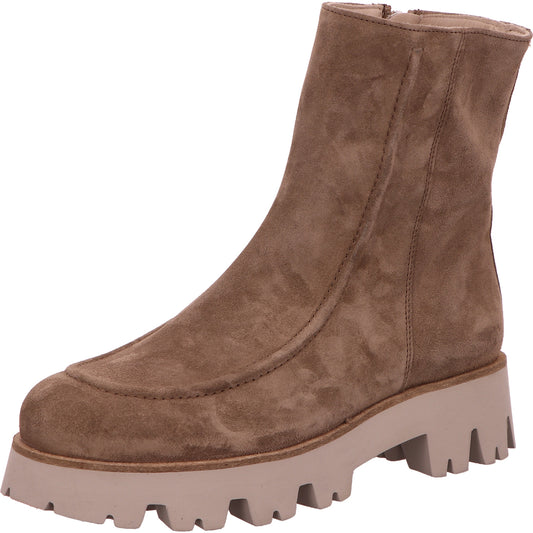 Paul Green Stiefelette Veloursleder Damen Braun Beige Leder   Bild1