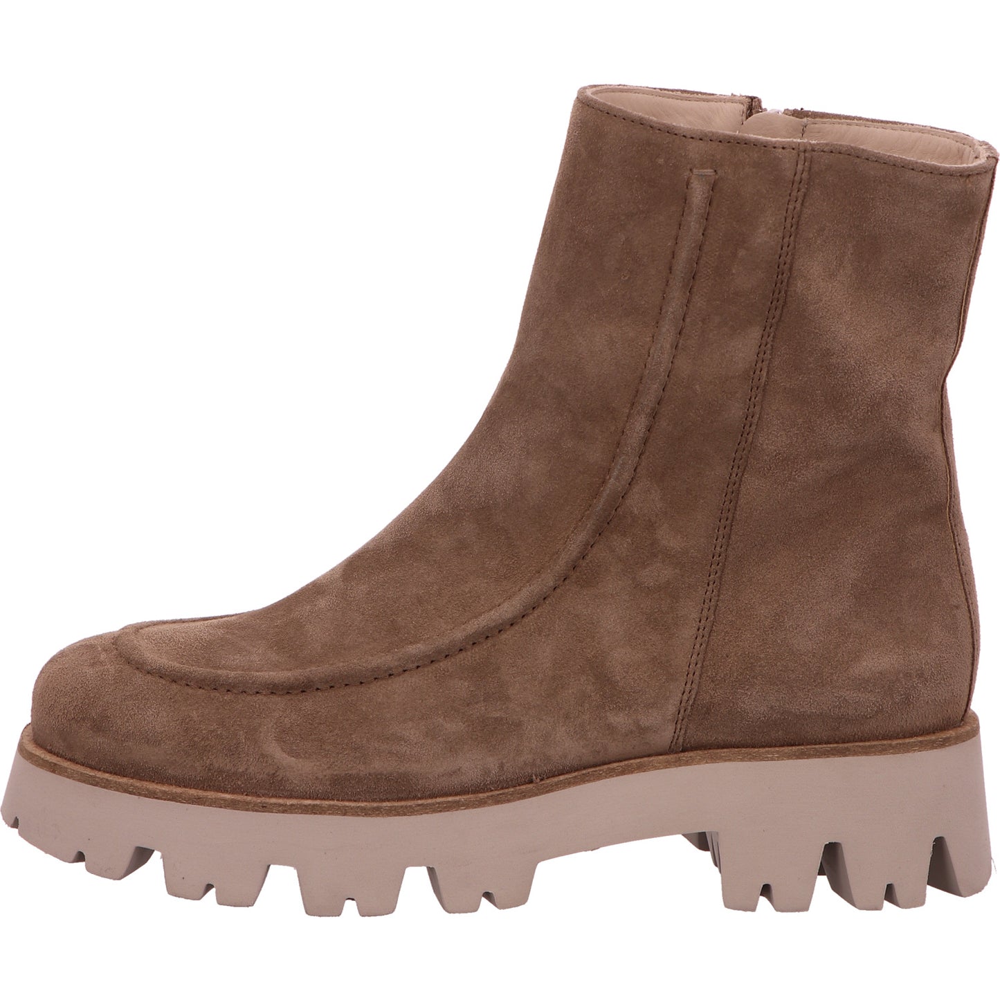 Paul Green Stiefelette Veloursleder Damen Braun Beige Leder   Bild2