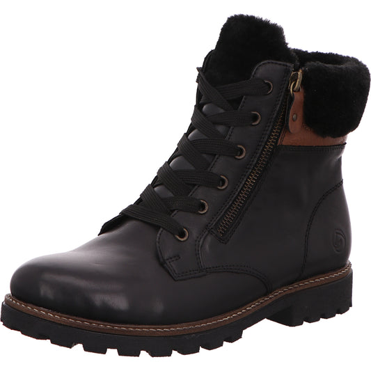 Remonte Schnürstiefel Boots Damen Schwarz Leder   Bild1