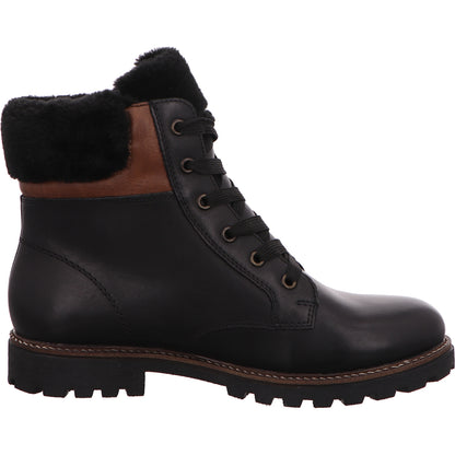 Remonte Schnürstiefel Boots Damen Schwarz Leder   Bild5