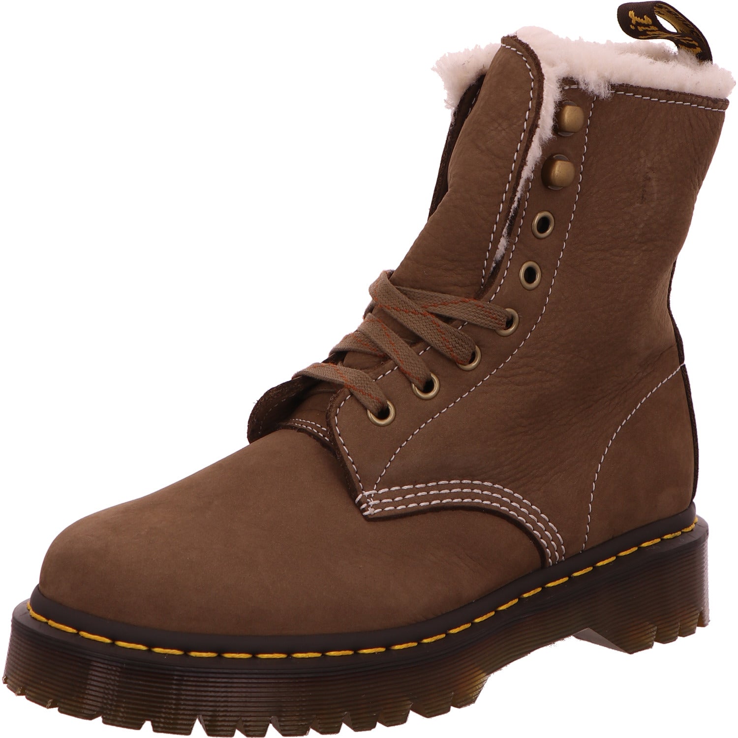 NEU Dr. Martens Damen Stiefeletten in Dark Khaki aus Buttersoft Wp Tan schuhhaus hilbers