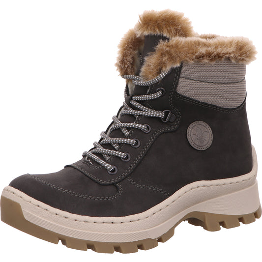 Rieker Schnürstiefel Warmfutter Damen Grau Synthetik   Bild1