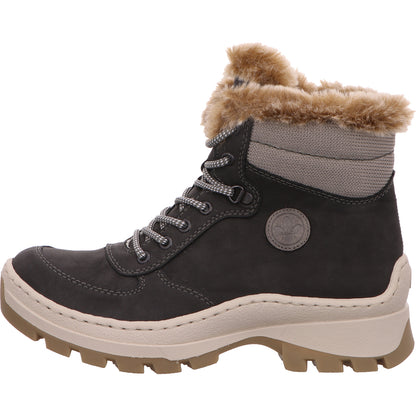 Rieker Schnürstiefel Warmfutter Damen Grau Synthetik   Bild2