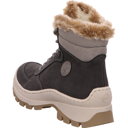 Rieker Schnürstiefel Warmfutter Damen Grau Synthetik   Bild3