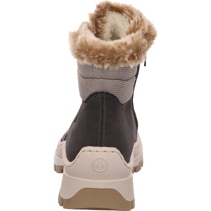 Rieker Schnürstiefel Warmfutter Damen Grau Synthetik   Bild4