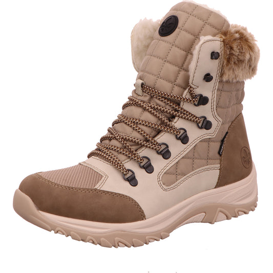 Rieker Schnürstiefel Warmfutter Damen Beige Synthetik   Bild1