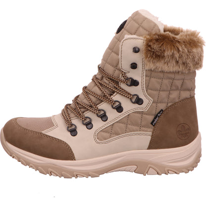 Rieker Schnürstiefel Warmfutter Damen Beige Synthetik   Bild2