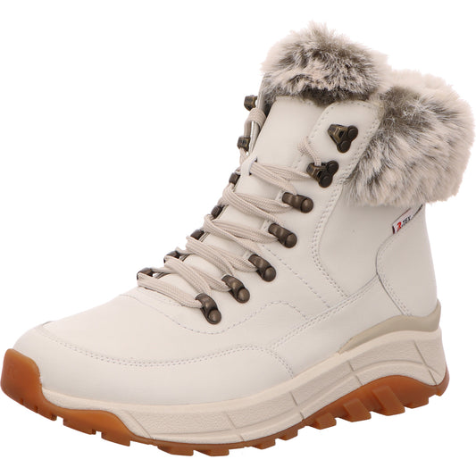 Rieker Schnürstiefel Boots Warmfutter Damen Weiß Leder   Bild1