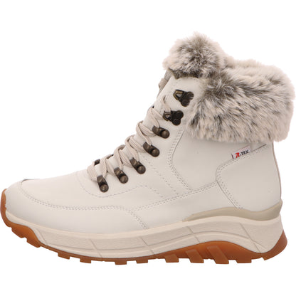 Rieker Schnürstiefel Boots Warmfutter Damen Weiß Leder   Bild2