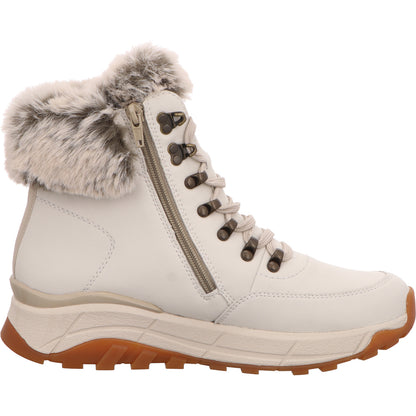 Rieker Schnürstiefel Boots Warmfutter Damen Weiß Leder   Bild5