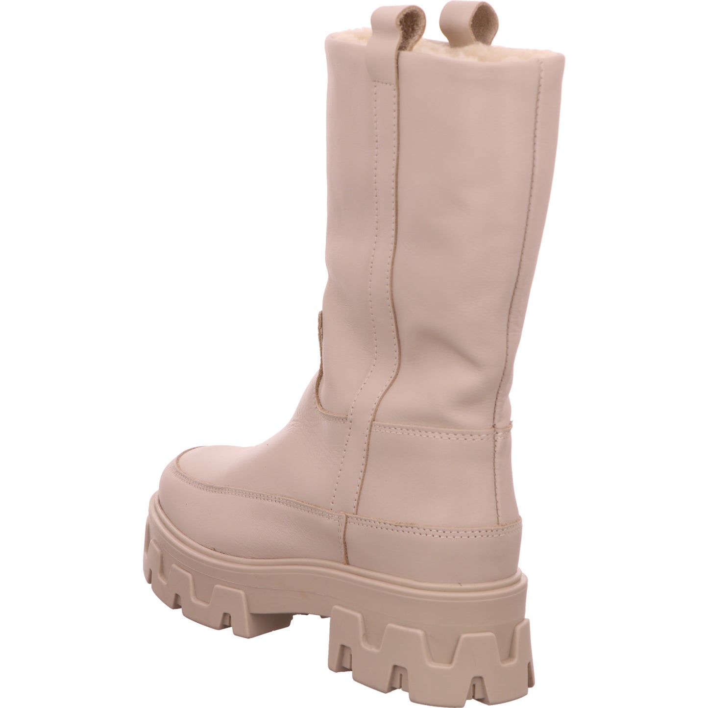 Palpa Trading - Online Shoes Schlupfstiefel Boots Warm Damen Beige Leder   Bild3