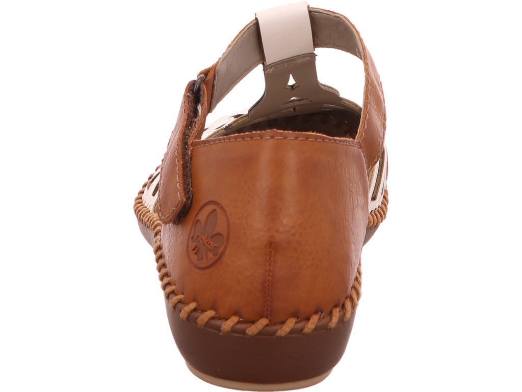 Rieker Damen Slipper  in weiß-bunt-kombiniert