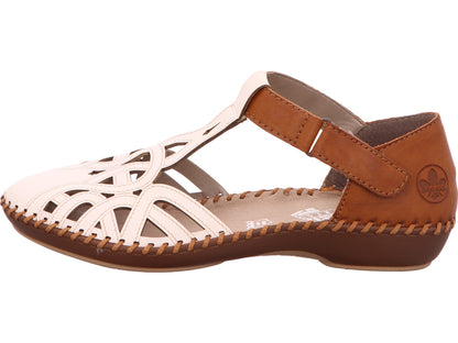 Rieker Damen Slipper  in weiß-bunt-kombiniert