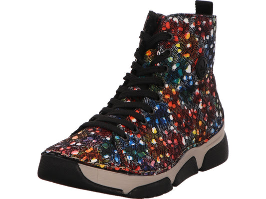 Rieker Damen Stiefel  in schwarz-bunt-kombiniert
