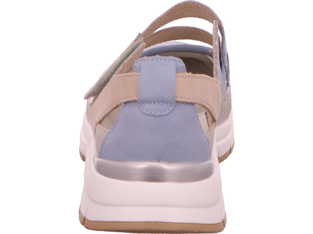 Remonte damesslippers in een blauw-multicolor combinatie