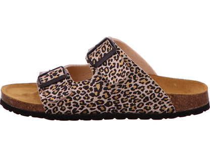 Longo Damen Pantolette  in beige-bunt-kombiniert