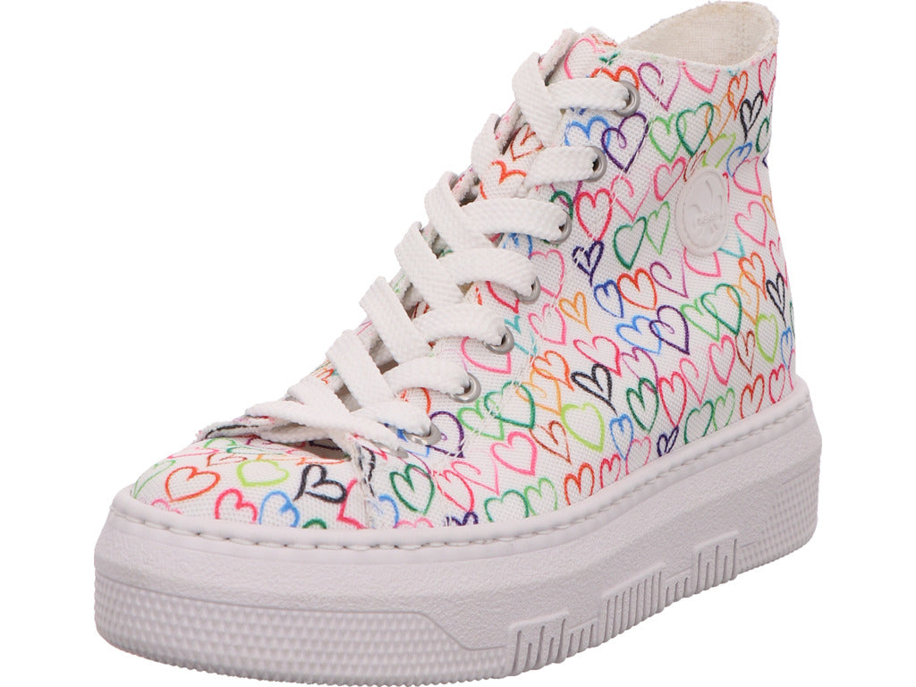 Rieker Damen Stiefel  in weiß-bunt-kombiniert