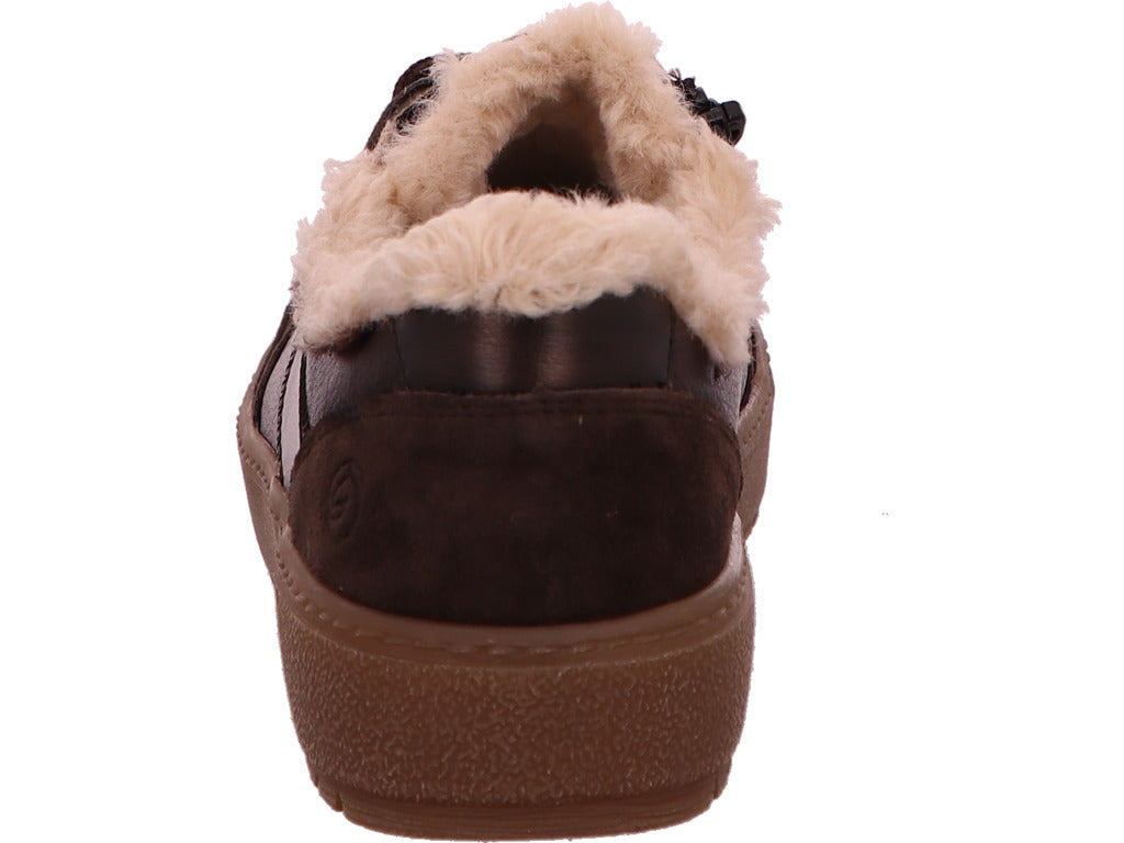 Remonte damessneakers in een combinatie van bruin en meerdere kleuren.