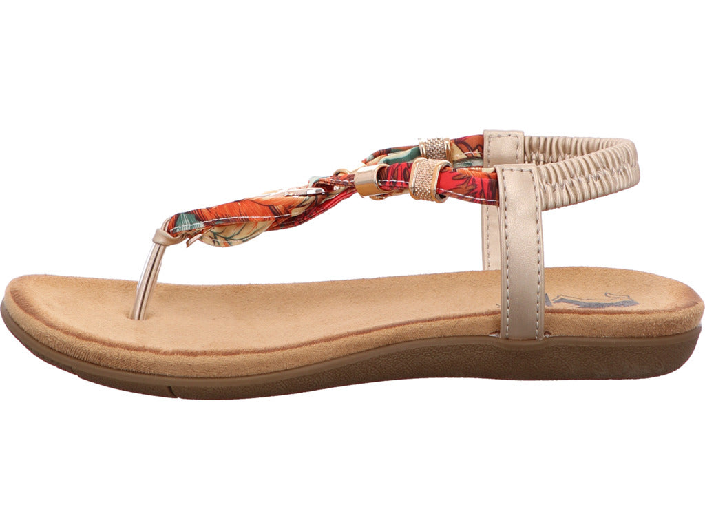 Cosmos-Cordes GmbH Damen Sandalette  in gold-bunt-kombiniert