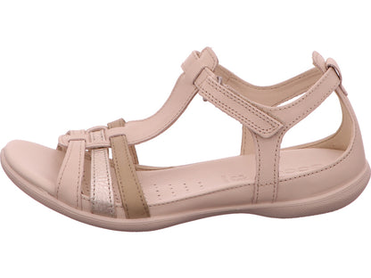 Ecco Damen Sandalette Flash T-Bar in beige-bunt-kombiniert