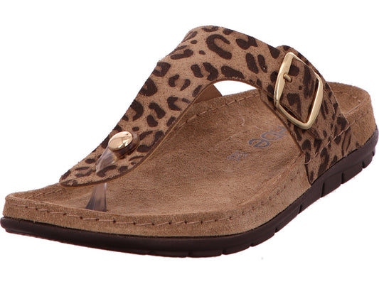 Rohde Damen Pantolette Foggia-D in braun-bunt-kombiniert