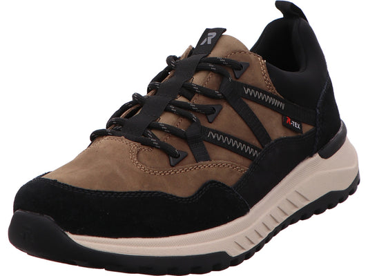 Rieker herensneakers in een combinatie van zwart en meerdere kleuren.