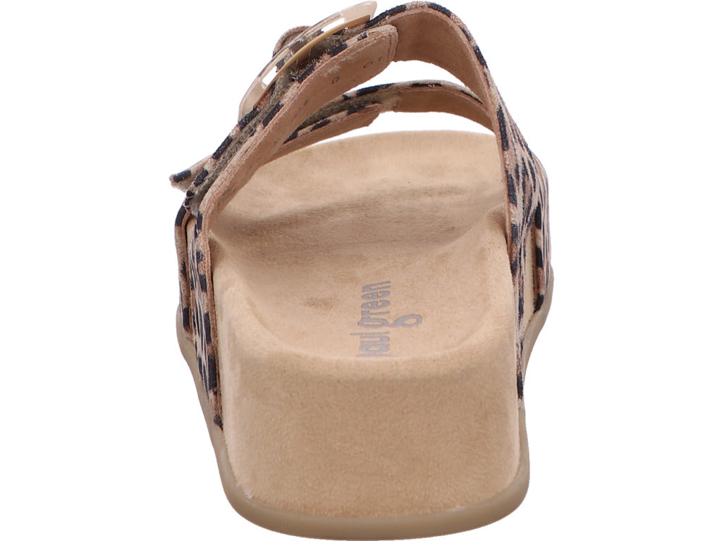 Paul Green Damen Pantolette  in beige-bunt-kombiniert