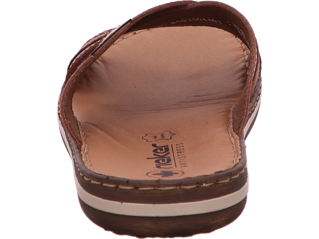Rieker Herren Pantolette  in braun-kombiniert