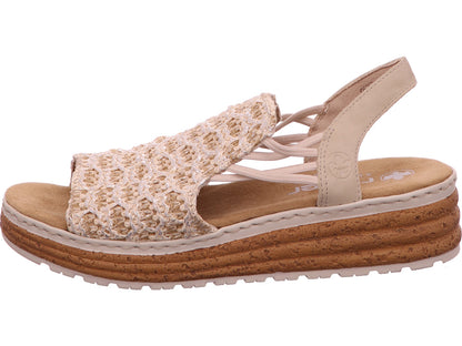 Rieker Damen Sandalette  in beige-bunt-kombiniert