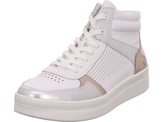 Remonte dameslaarzen in een wit-meerkleurige combinatie