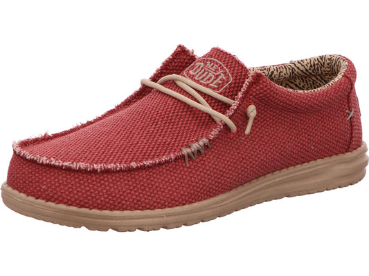 Hey Dude herenslippers Wally Braided in rood-gecombineerd