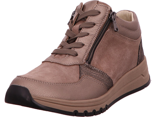Waldläufer Damen Schnürschuh April in braun-bunt-kombiniert